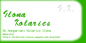 ilona kolarics business card